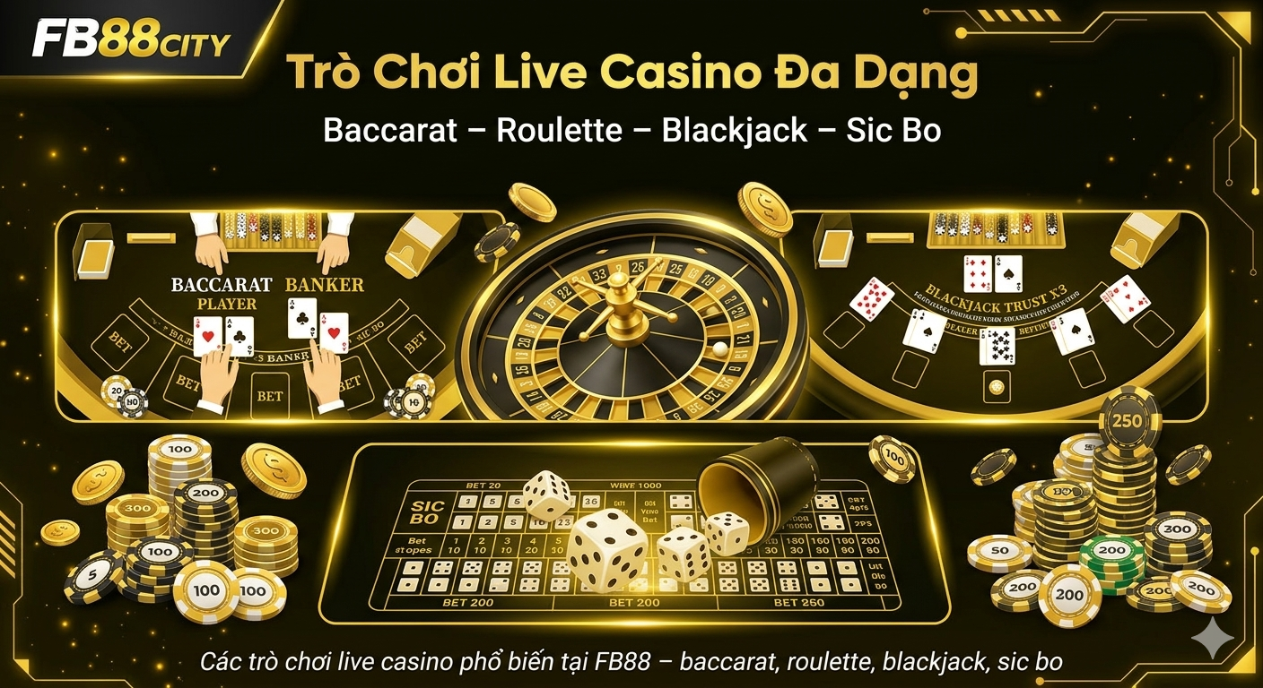 2. Các trò chơi phổ biến tại Live Casino FB88