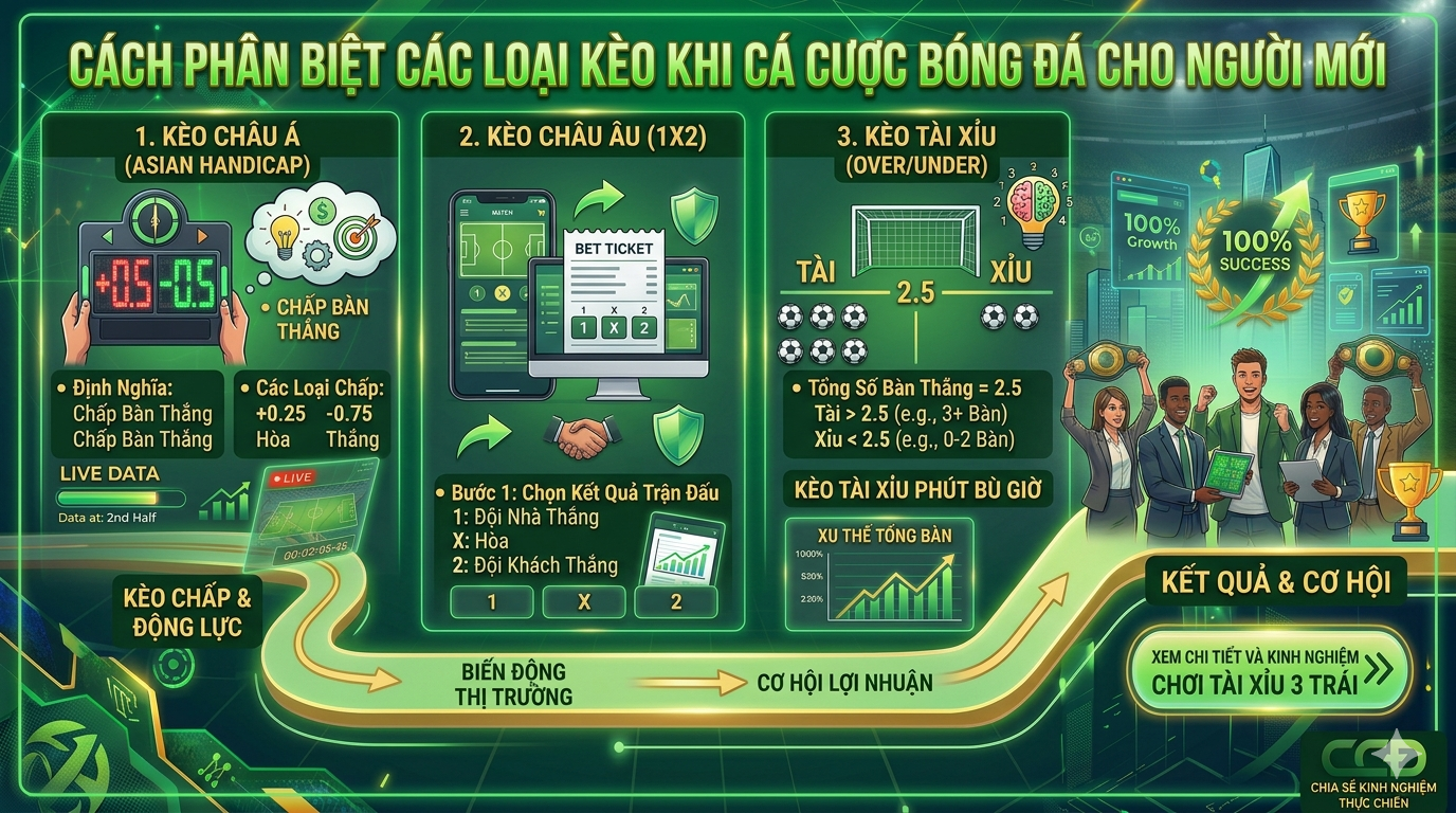 Cách Phân Biệt Các Loại Kèo Khi Cá Cược Bóng Đá Cho Người Mới